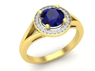 AV 590 Diamond Ladies Bridal Split Shank Engagement Ring 3D print model