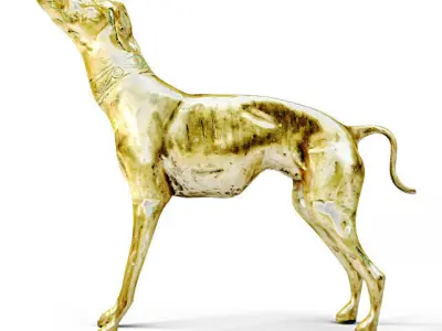 Large Brass Greyhound 3D model
