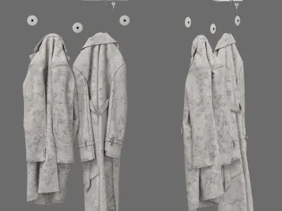 Decor entrance hall coat rack polo coat Set 91 3D model