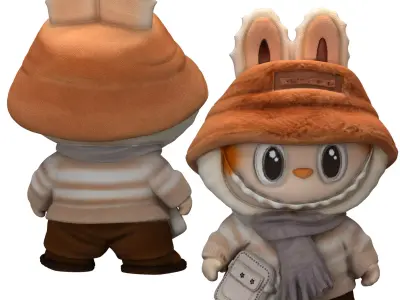 Labubu toy Low-poly 3D model