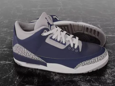 NIKE AIR JORDAN 3 RETRO 3D SHOES 3D model