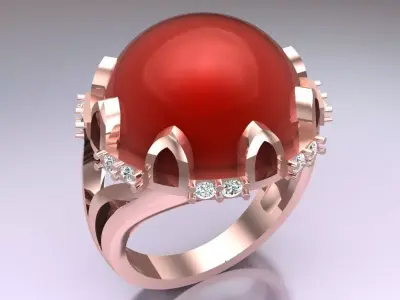 Stone Ring  - Womens Ring  - N382422 3D print model