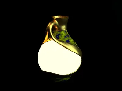 Low Poly Decorative Vase with Lamp Functionality 4k maps Low-poly 3D model