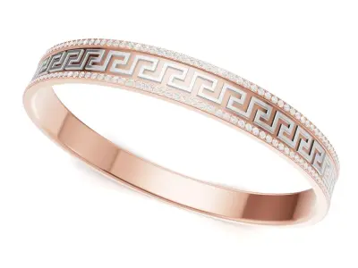 Greek Key Diamond Bangle For unisex 3D print model