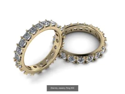 8 Eternity Rings Collection 3D Model Pack