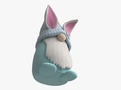 Easter Plush Doll Gnome 3D model