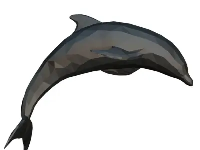 dolphin low poly polygonal 3D print model