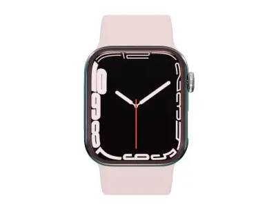 Apple Watch 7 - Silver Stainless Steel Case Starlight Sport Band Low-poly 3D model