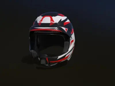 Rally helmet Low-poly 3D model