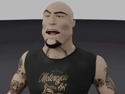 Biker Character  Low-poly 3D model