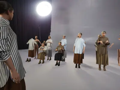 Modular Character - Asian Casual Woman - FH2 Low-poly 3D model