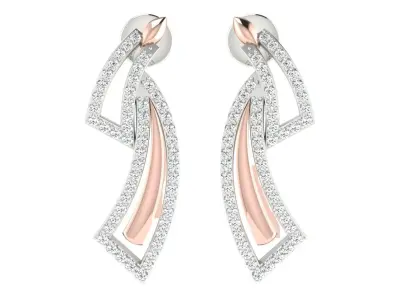 Women Drop Earrings 3dm STL OBJ FBX Renders Details 3D print model 18