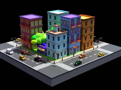 City H8 Low-poly 3D model