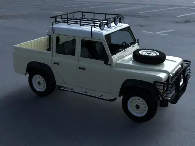 Full Land Rover Defender 110 Double Cab Pick Up HDRI 3D model