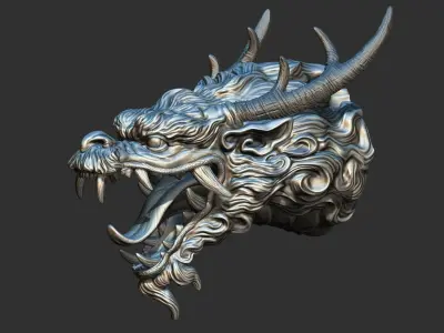 Chinese dragon grin 3D print model