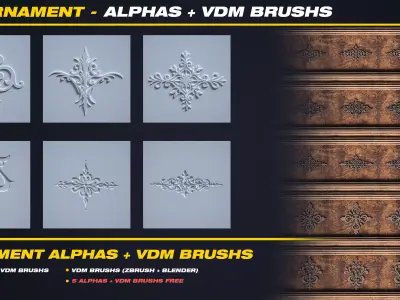 75 Ornament Alphas  VDM Brushes Vol 1 3D model