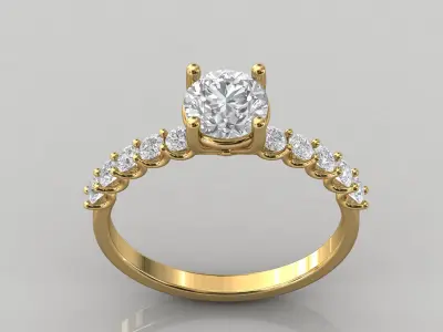 STL 3DM Print Ready Women Diamond Ring Lightweight Printable  3D print model 72