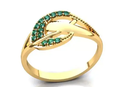 women ring 3D print model 6