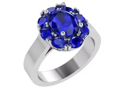Oval Flower Ring 4529 3D print model