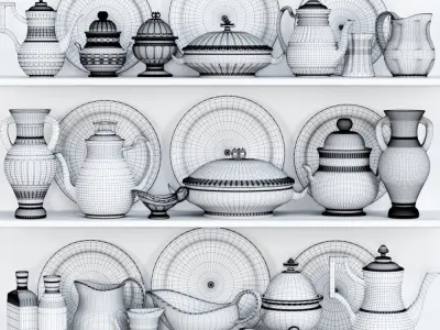 a rack with utensils 3D model