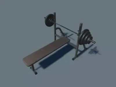 Barbell weight bench Low-poly 3D model purchase