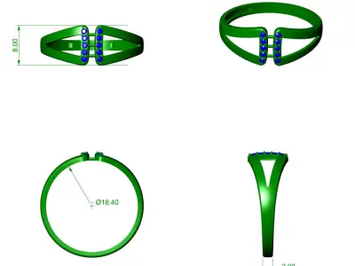 Diamond Ring Free 3D print model 2