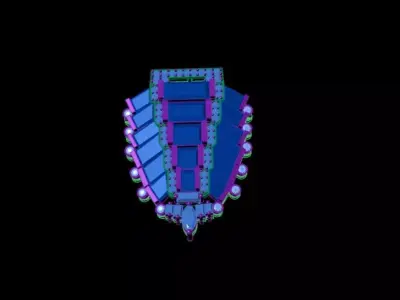 Emerald And Diamond Brooch 3D print model