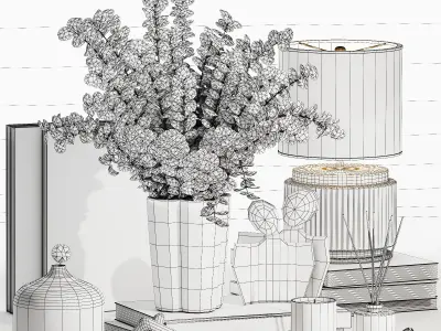 Decorative Set 016 Low-poly 3D model