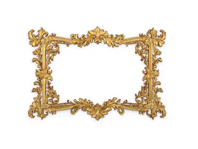 Plaster decorative frame ornament 06 3D model