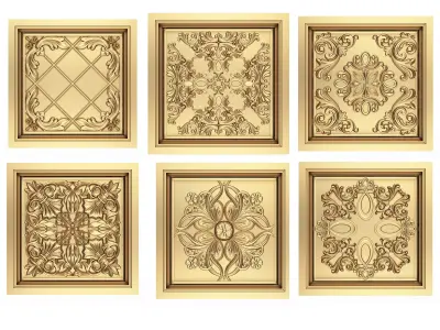 Collection of Ceiling Tiles 02 Low-poly 3D model