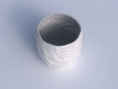 Bowl cylindrical with fine twisted organic cells 3D print model