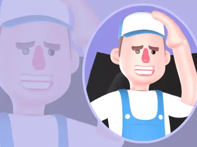 Stylized 3D Confused Mechanic - Cartoon Auto Repair 3D model