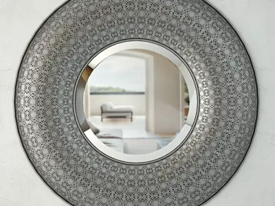 Silver Round Mirror 3D model