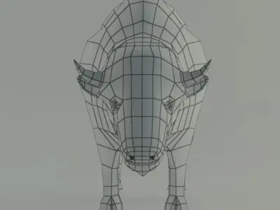 bison base mesh Low-poly 3D model