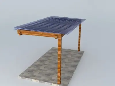 Pergola with transparent tile Free 3D model