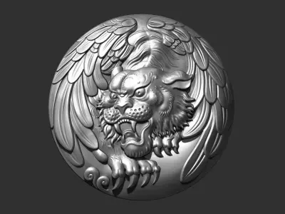 winged tiger 3D print model