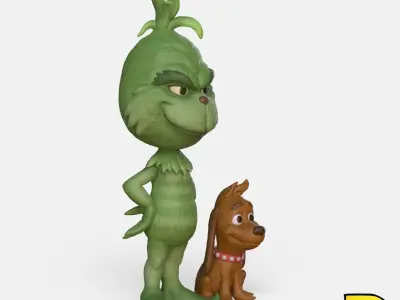 MiniPrint 005 - Grinch and Max 3D print model