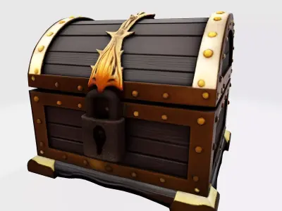 Treasure Chest Fantasy Asset for Game  Animation 3D Print Low-poly 3D model