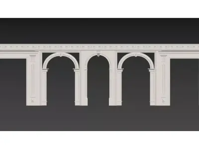 European-style plaster column 3D model
