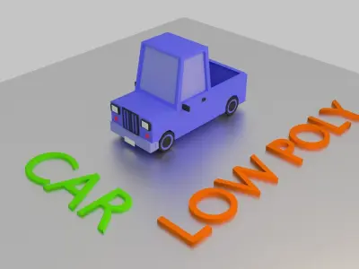 low poly car toy Free 3D model