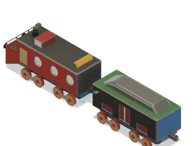 Engine Of a Train Low-poly 3D model
