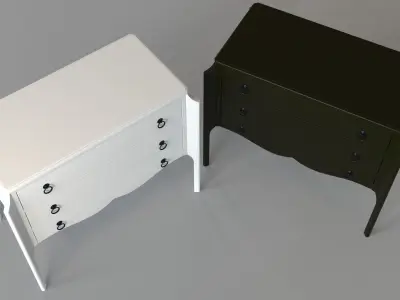 Baylin Wills Chest White and Black 3D model