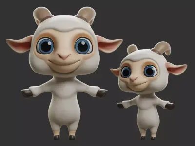 Sheep  Cartoon Low-poly 3D model