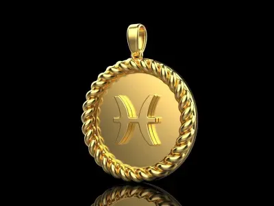 Zodiac sign Pisces model 861 3D print model