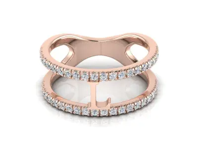 Jewelry Alphabet Ring L 3D print model