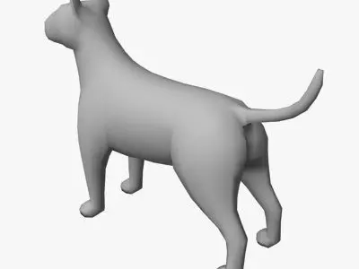 Low Poly Bull Terrier Low-poly 3D model