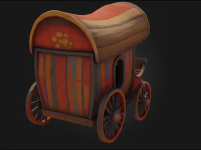 Colorful Caravan  Vibrant Travelers Home on Wheels 3D model