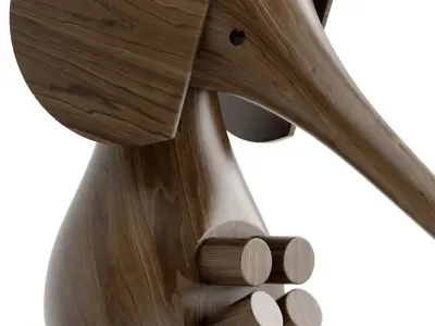 Wooden toys Low-poly 3D model