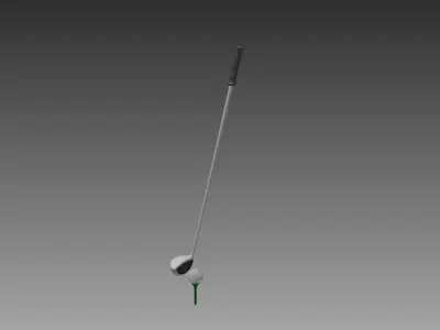 golf club ball and tee Free 3D model