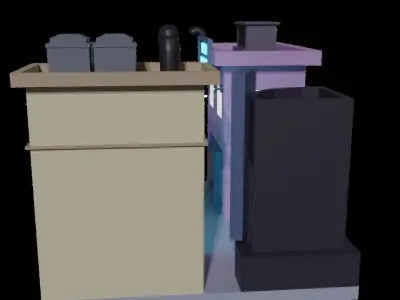 lowpoly buildings for game  Low-poly 3D model